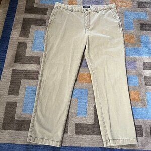 Roundtree & Yorke Casuals Men's Pants Chinos 40x31 Flat Front Cotton Twill Khaki